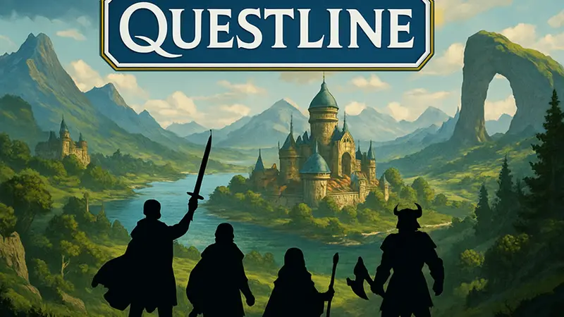 Коробка настольной игры Questline или иллюстрация из вселенной «Мира Улоса».