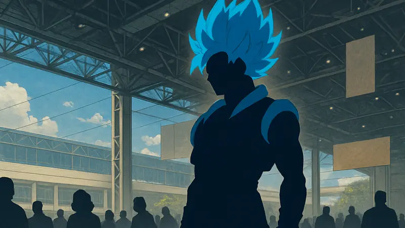 Гогета в своей новой форме Super Saiyan Blue из аниме Dragon Ball Super.