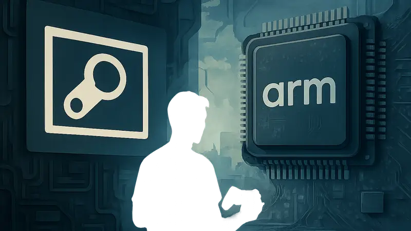 Логотип Valve и Arm-чип, символизирующие будущее игровых технологий