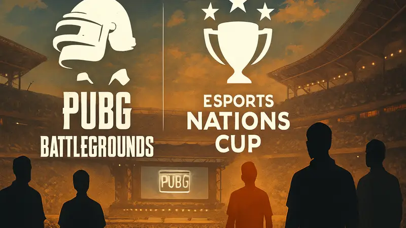 Логотип PUBG: Battlegrounds и символика турнира Esports Nations Cup.