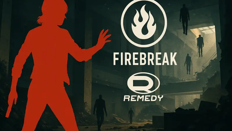 Логотип FBC: Firebreak и Remedy Entertainment, а также фоновое изображение из игры.