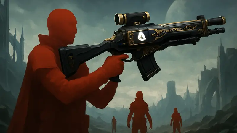 Обложка Destiny 2 с изображением экзотического оружия, символизирующего лучшие предметы из рейдов.