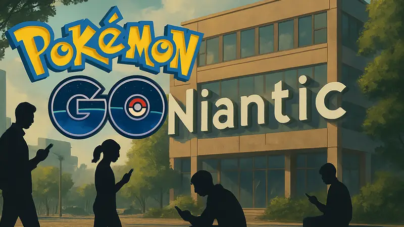 Логотип Pokemon GO на фоне названия разработчика Niantic, готовящегося к смене наименования.