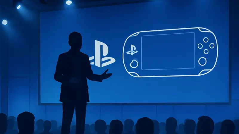 Хидеаки Нишино, руководитель Sony, выступает на презентации PlayStation.