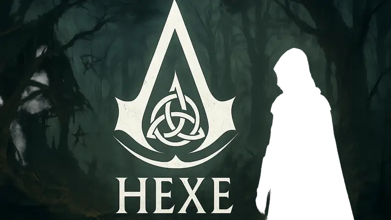 Логотип Assassin's Creed Hexe с мистическими элементами