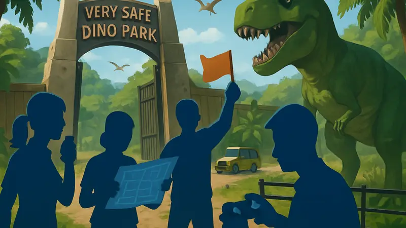 Very Safe Dino Park, мультиплеер, динозавры, управление парком, геймплей