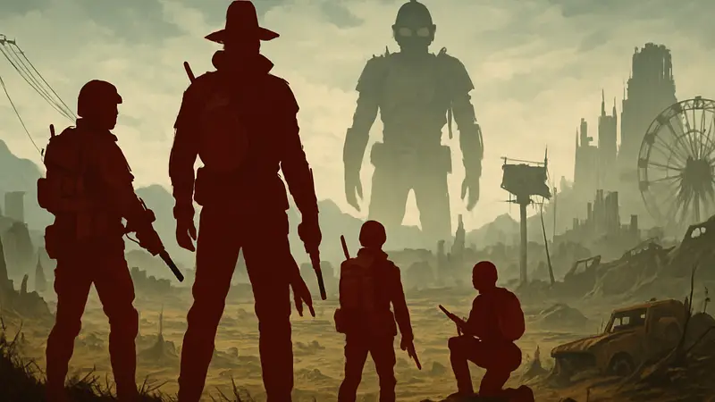 Игровой арт Wasteland Remastered с постапокалиптическим пейзажем, RPG