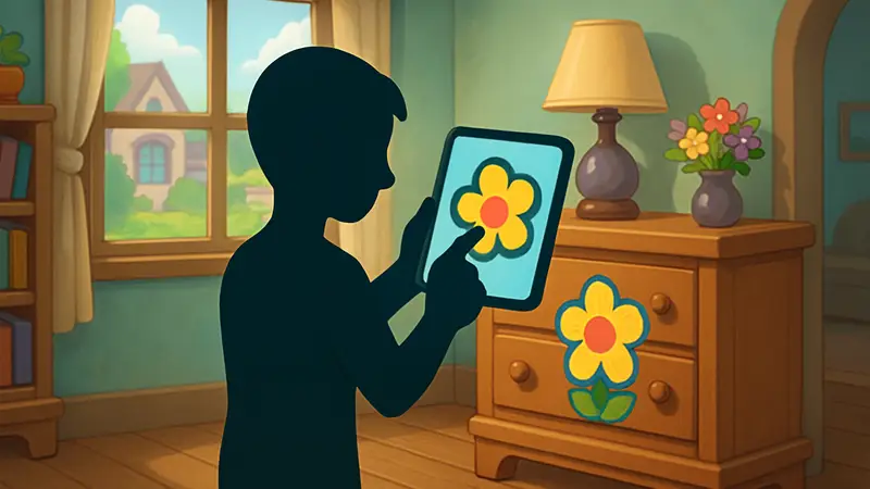 Heartopia, применение клипарта к мебели, квест Раскрашенная мебель