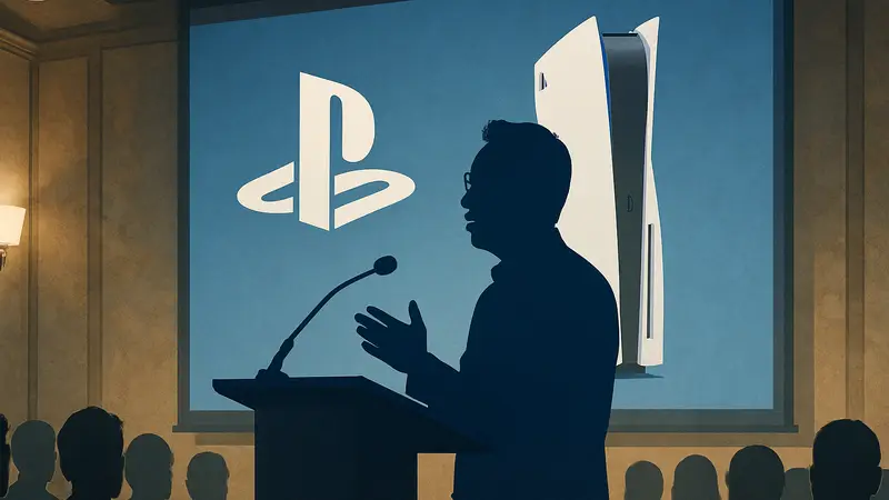 Шухей Йосида, бывший глава PlayStation, выступающий на конференции