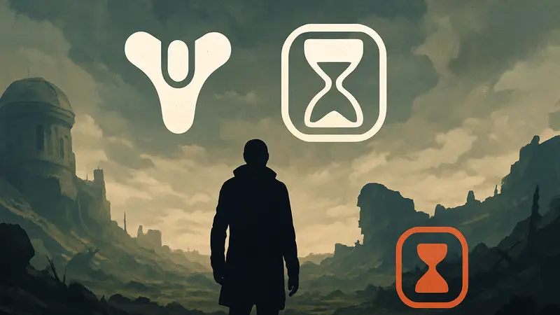 Логотип Destiny 2 и иконка еженедельных обновлений TWID, символ завершения.