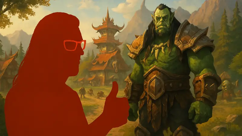 Джон Ромеро, создатель Doom, в World of Warcraft, показывающий свою любовь к играм.