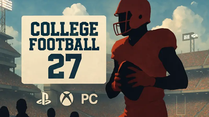 Обложка игры College Football 27, футбольный симулятор, PlayStation 5, Xbox Series X|S, PC