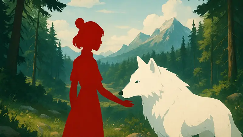 Арт или скриншот из Neva Prologue, главная героиня с волком