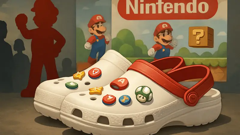 Марио Кроксы: кроссовки Crocs с символикой Super Mario, логотипом Nintendo и элементами игры.