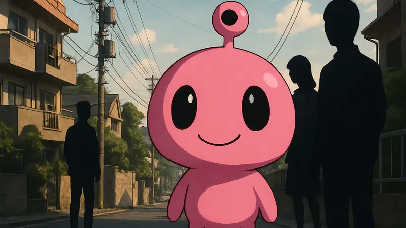 Маленький розовый пришелец Такопи из аниме Takopi’s Original Sin.