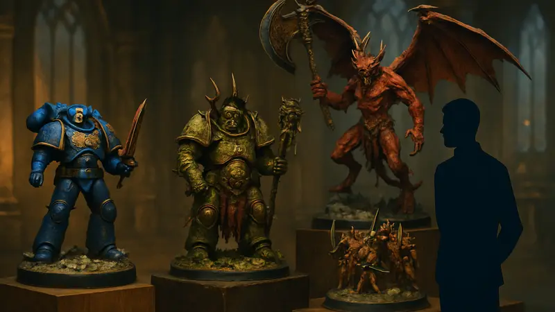 Покрашенные миниатюры Warhammer, победители конкурса Golden Demon 2026 на AdeptiCon, демонстрирующие высокий уровень мастерства.