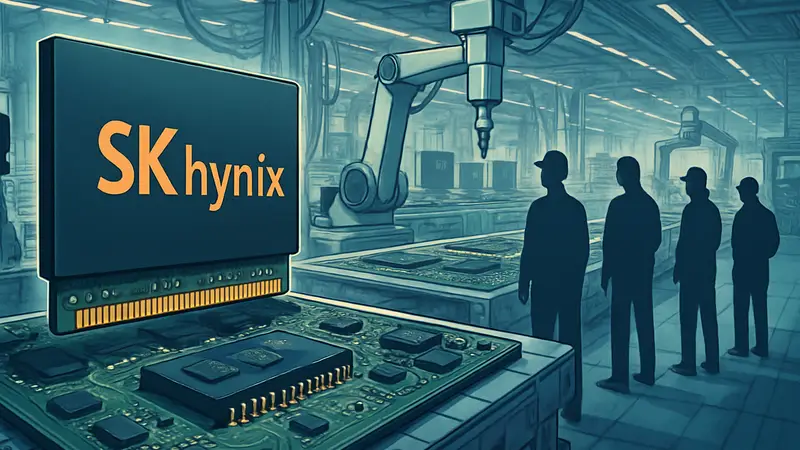 Производство чипов памяти SK hynix, линии сборки микросхем, новые технологии в производстве памяти.