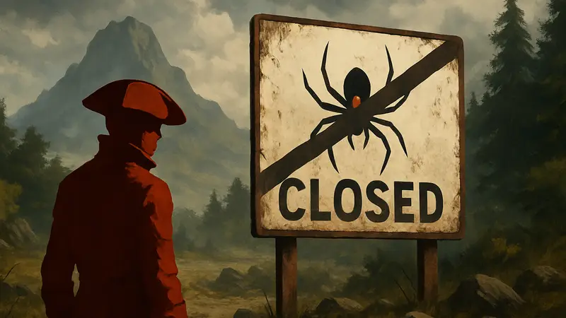 Логотип студии Spiders или обложка игры GreedFall, символизирующие закрытие и потери
