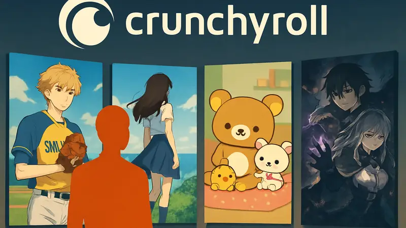 Логотип Crunchyroll и коллаж из постеров анонсированных аниме весеннего сезона 2026.