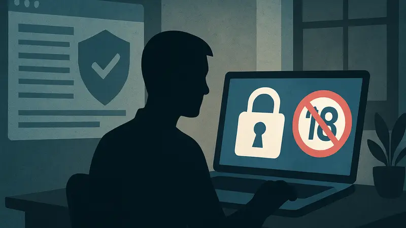 Изображение символизирующее цифровую безопасность и возрастные ограничения в операционных системах