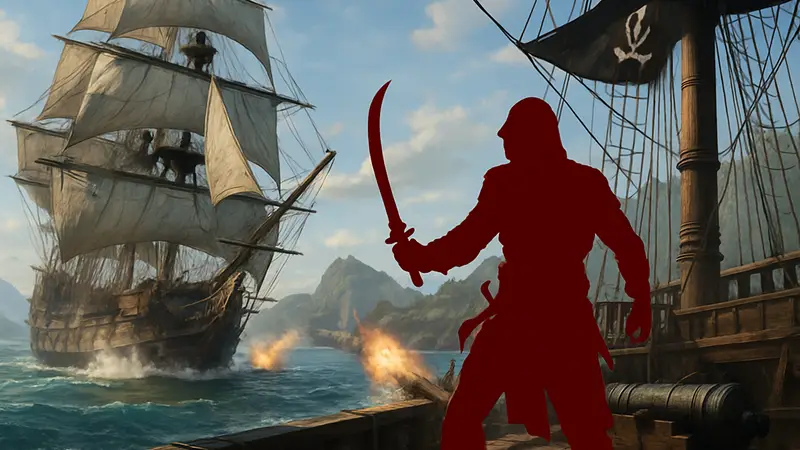 Кадр из геймплея Assassin’s Creed Black Flag Resynced на PS5 Pro, морское сражение в 4K.