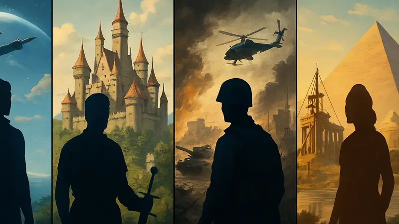 Изображение обложек или концепт-артов будущих стратегических игр 2026 года