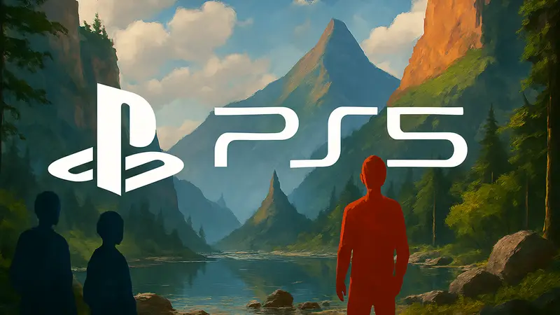 Логотип PlayStation 5 на фоне игры Opus Prism Peak, символизирующий релиз.