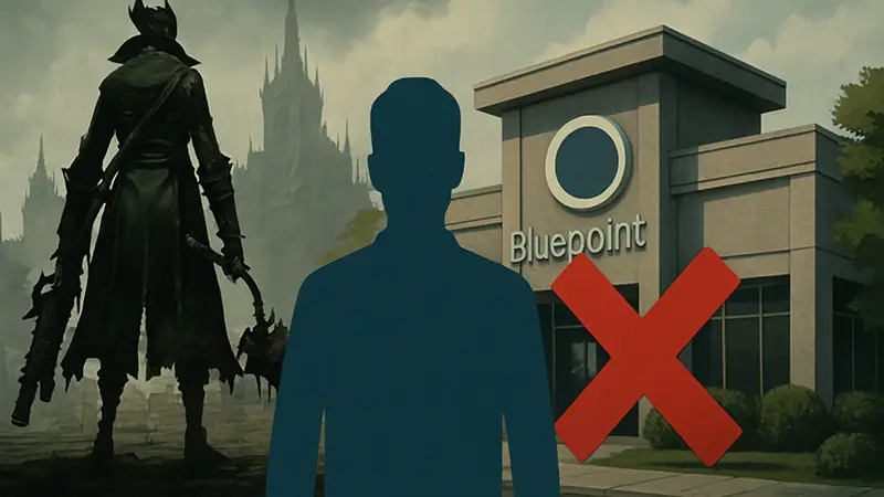 Bloodborne Remake: логотип игры на фоне студии Bluepoint, проект отменен FromSoftware.