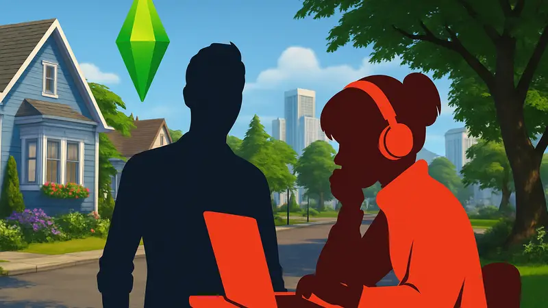 Персонажи The Sims и Lofi Girl вместе на иллюстрации, анонсирующей коллаборацию в игре.