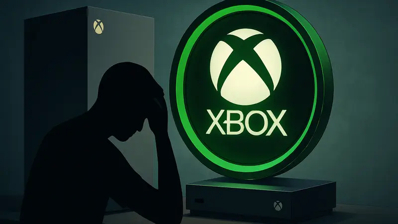 Логотип Xbox Game Pass на фоне консоли Xbox, символизирующий низкую популярность сервиса подписки.