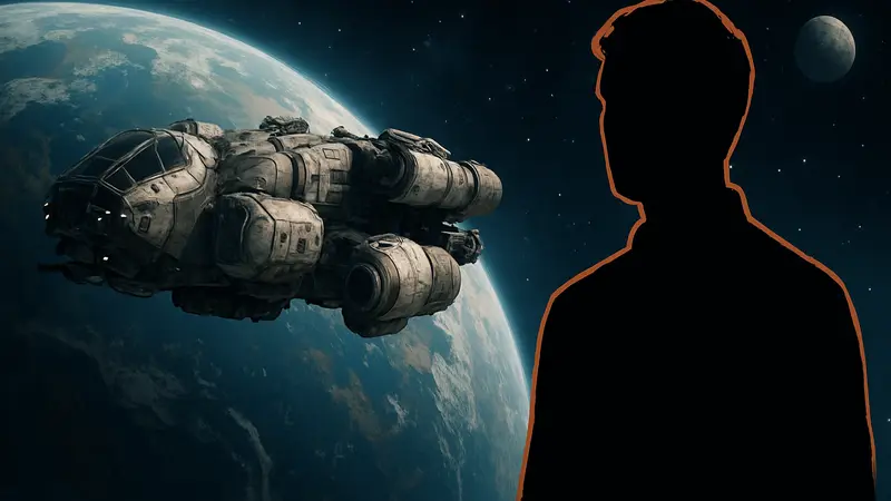 Космический корабль Starfield на орбите планеты с надписью "2026 год", символизирующей оценку игры.