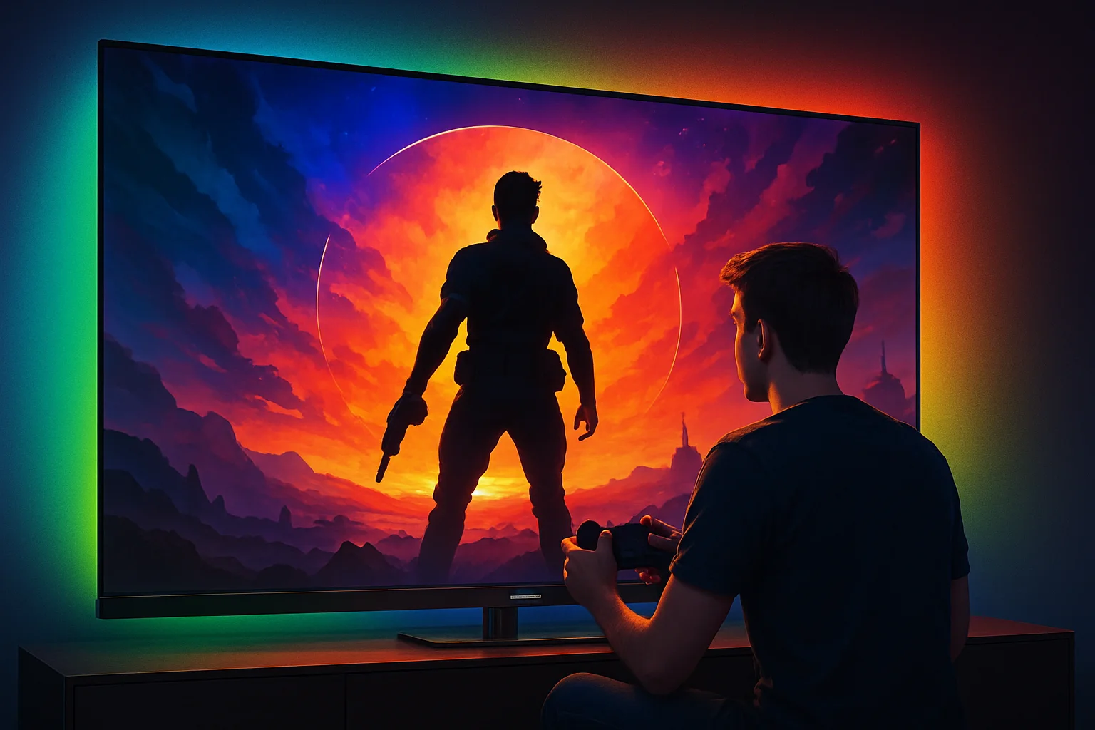 Огромный 100-дюймовый телевизор Hisense E8S с яркой RGB-Mini LED подсветкой, идеальный для геймеров.