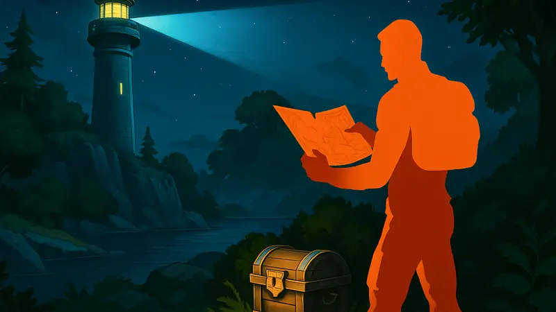 Маяк в Fortnite, луч света, скрытый сундук, игрок, карта, секрет