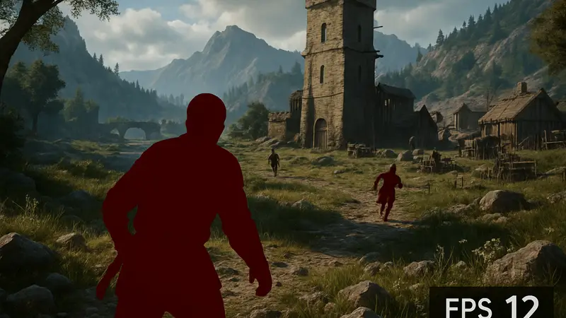 Игровой процесс Crimson Desert с критически низким FPS на PlayStation 5