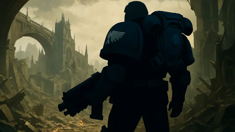 Кадр из Space Marine 2 с персонажем в броне космодесантника