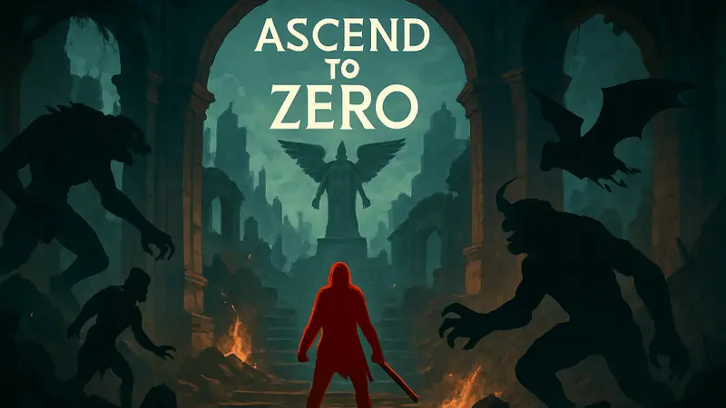 Обложка игры Ascend to Zero, рогалика, похожего на Vampire Survivors, доступного в Xbox Game Pass