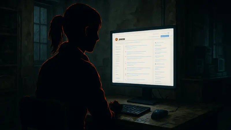 Изображение NPC Грейс из Resident Evil Requiem, на её мониторе видно Reddit в светлой теме.