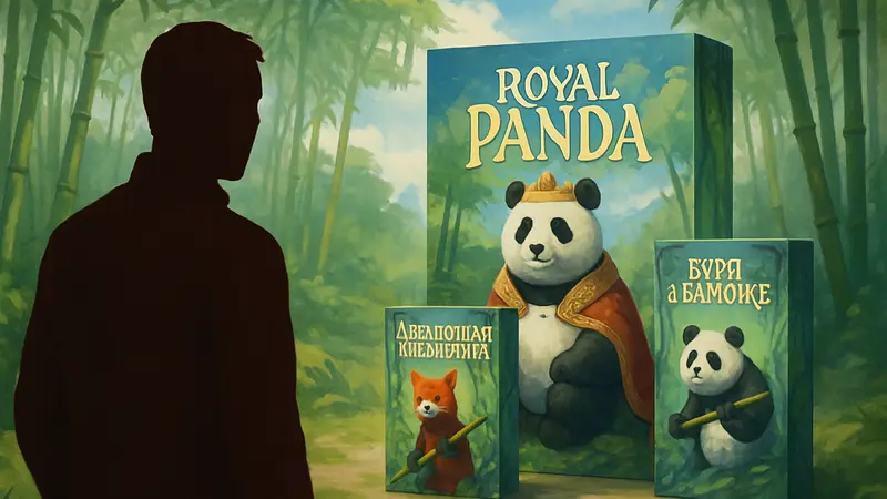 Коробка настольной игры «Панда Роял» и её дополнения «Абсолютная поддержка», «Буря в бамбуке» для предзаказа.