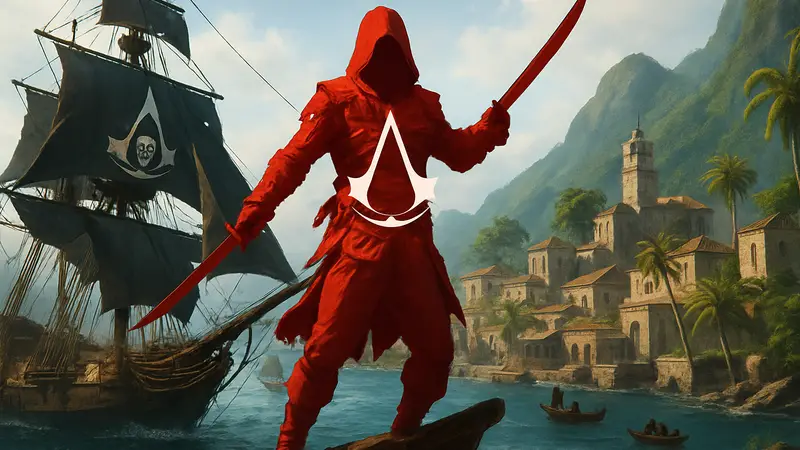 Изображение Assassin’s Creed Black Flag Resynced, обложка новой игры для PS5.