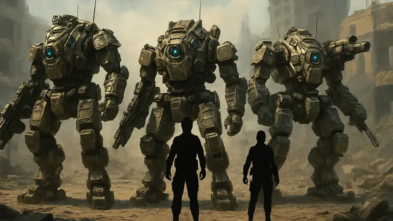 Детализированные фигурки мехов JoyToy APOC с пилотами, вдохновлённые вселенной Titanfall.