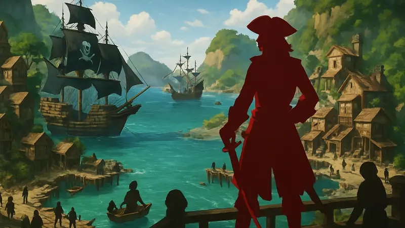 Изображение геймплея Corsair Cove: пиратская база, корабли, бухта