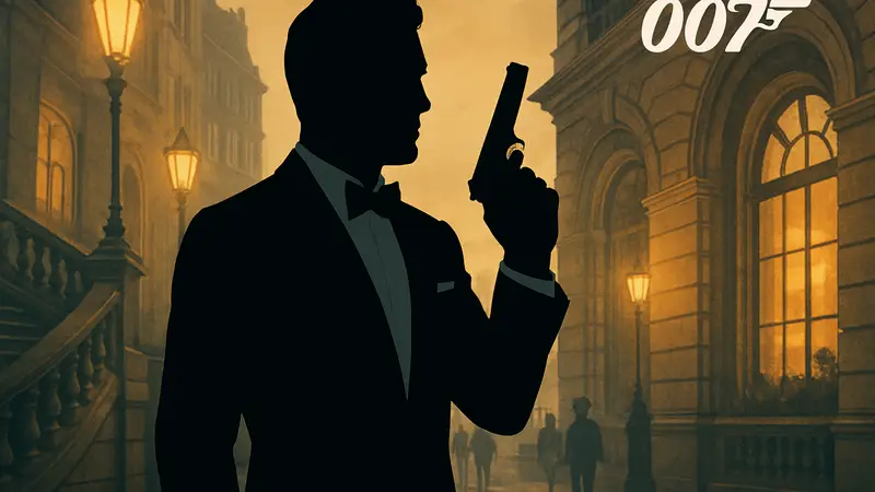 Генри Кавилл в образе или костюме, подходящем для роли Джеймса Бонда.