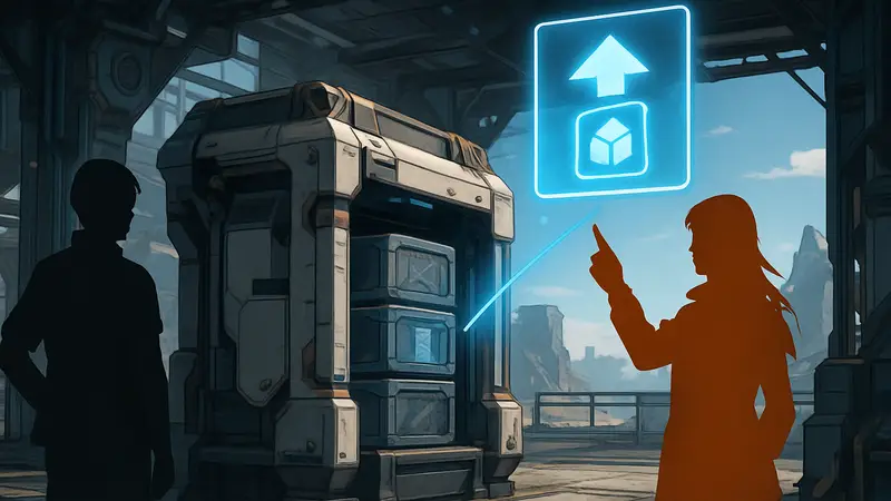 Узел депо в Arknights Endfield, демонстрирующий процесс улучшения хранилища