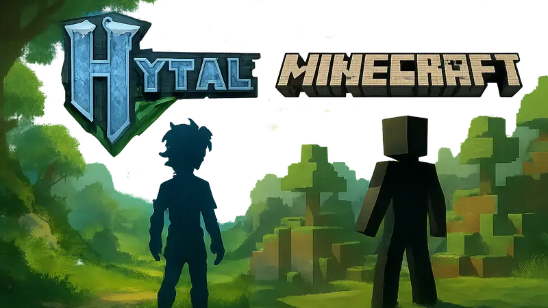 Логотипы игр Hytale и Minecraft, демонстрирующие их уникальные стили и различия.