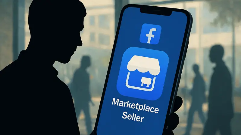 Иконка приложения Facebook Marketplace Seller на экране смартфона.