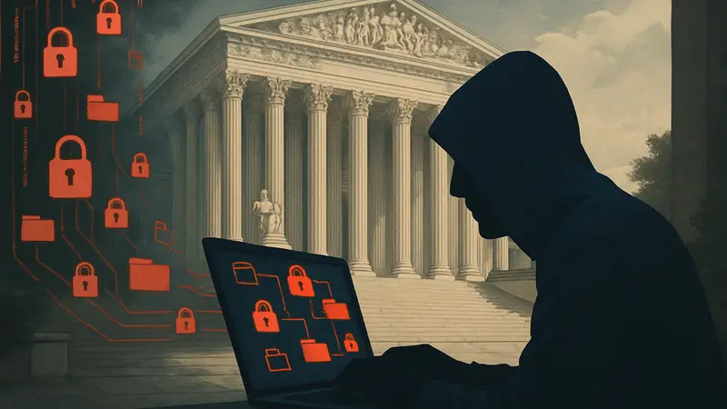 Иллюстрация хакерской атаки на систему Верховного суда США