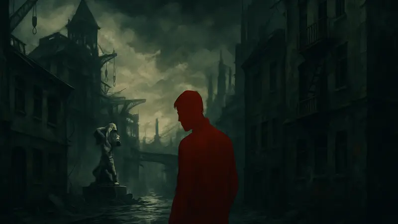 Арт новой игры от ZA/UM, создателей Disco Elysium, с печальным, но интригующим настроением в тёмных тонах.