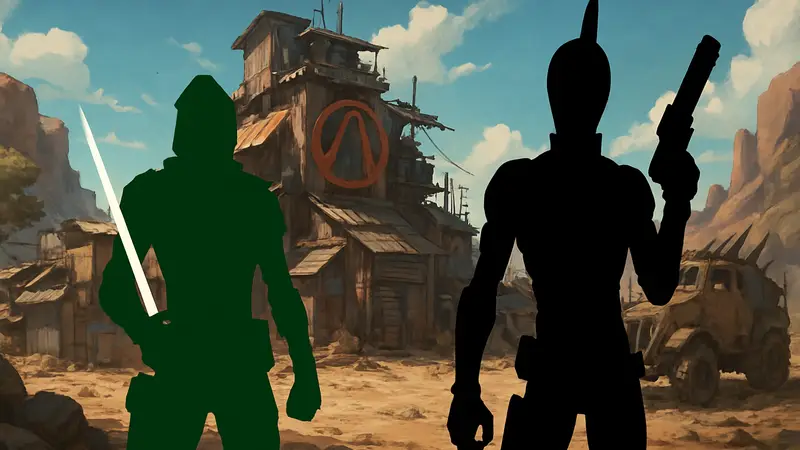 Новый персонаж Ассасин из Borderlands Mobile рядом с Zer0 из Borderlands 2.