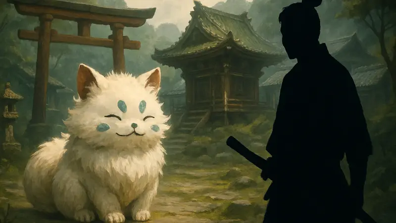Nioh 3: Гайд по поиску скампусов. Иллюстрация пушистого скампуса в локации Воюющих Царств.