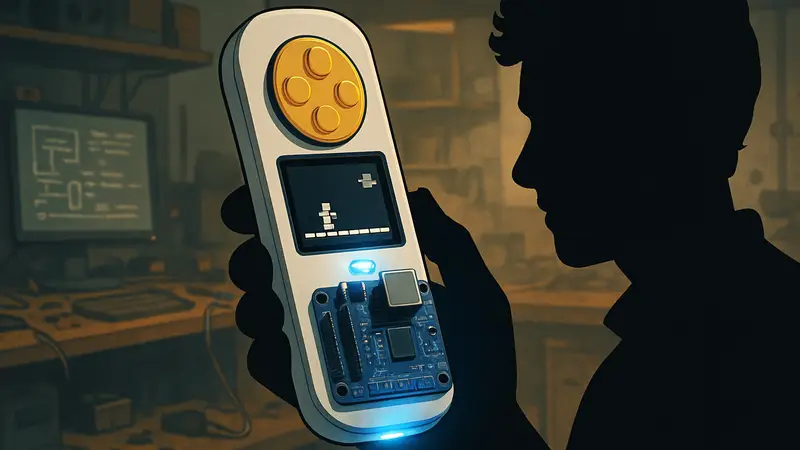Мини-игровая консоль, сделанная из фиджет-кликера, с подсветкой Arduino
